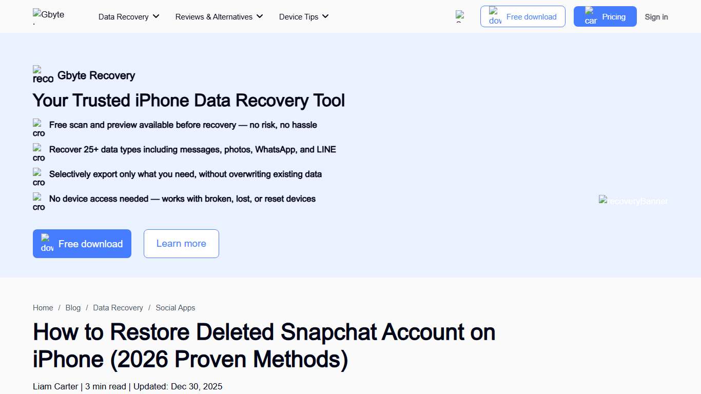 How to Restore Deleted Snapchat Account on iPhone (2026 Proven Methods)